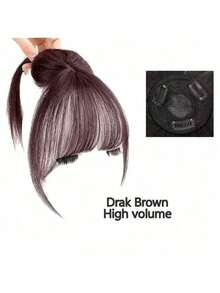 Peluca sintética elegante y ultrafina con flequillo, de apariencia natural, con flequillo con clip, adecuada para uso diario y fiestas - Multicolor - Ver 17