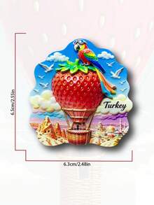 1pc 3D Poland, Turkey, Georgia Fridge Magnet, Travel Souvenir Home Decor Magnetic Refrigerator Sticker - Multicolor - View 16