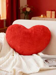 1 Peça Almofada em Formato de Coração, Almofada Decorativa Fofa em Formato de Coração, Almofada Decorativa Macia, Materiais Macios, Almofada de Decoração de Quarto, Sofá, Quarto, Sala de Estar, Decoração Doméstica, Festa Diária, Casamento, Dia dos Namorados, Páscoa, Presente - Vermelho - Visão 10