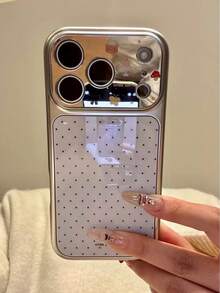 Ốp điện thoại chấm bi hồng dễ thương, phù hợp với 17 Pro, 16 Pro Max, 15, 17, 14 PM, Minimalist 13, phong cách Hàn Quốc, bảo vệ toàn diện. - trắng - Xem 5