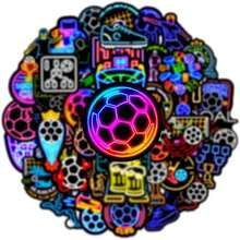 50 Pcs Neon Soccer Stickers - Waterproof Vinyl Sports Stickers Skateboard, Laptop, Fridge, Phone Luggage Assorted Neon Soccer Designssoccer - 50 - Neon Football-50 - View 2