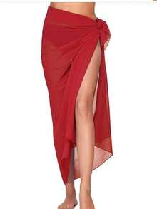 Thin Chiffon Solid Color Casual Polyester Scarf For Spring, Autumn, Winter, Leave Worries In The City, Wear Your Favorite Style On The Beach, This Set On The Beach, Shutter Won't Stop, A Glass Of Orange Wine, A Piece Of Sea, This Purple Chiffon Dress Covers My Summer Laziness, Chiffon Transparent Beach Shawl, Sexy Simple Long Bikini Cover-Up Dress, One-Piece Beach Scarf, Suitable For Seaside Travel, Vacation, Daily Wear - Multicolor - View 17