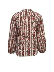 Áo sơ mi dài tay nữ in hoa thanh lịch, phù hợp cho mọi mùa, kiểu dáng thời trang thường ngày, dễ phối đồ, thích hợp cho kỳ nghỉ xuân. - Nhiều màu - Xem 7