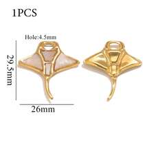 1pc 304 Stainless Steel 18K Gold-Plated Manta Ray, Turtle, Starfish Ocean Element Pendant DIY Charm Jewelry Necklace Bracelet Making Accessories - Hanging Ornament - View 15