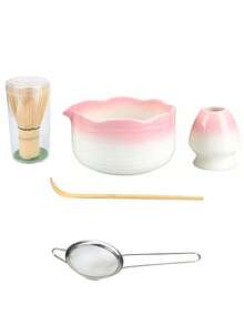 Set de 2 piezas/4 piezas/5 piezas Tazón de Matcha de la Dinastía Song, Herramientas de preparación de Matcha, Batidor de Matcha, Tazón de té japonés, Agitador, Cuchara de té - Multicolor - Ver 14