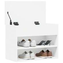 vidaXL Schuhbank Weiß 60x30x45 cm Holzwerkstoff - Weiss - Übersicht 4