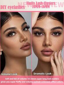 240簇D-DD卷度，高级睫毛嫁接套装 - 30D+40D+50D - 家用DIY，俄式浓密，簇状，蓬松，混合款式 - 10-16毫米 - 适合初学者，可重复使用，日常佩戴，节日特效，节日礼物，睫毛簇，睫毛簇，单根睫毛，假睫毛 - D - 查看 7