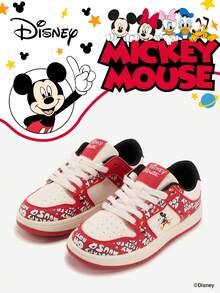 Disney 1 Pair Kids' Sneakers, Suitable For Daily Wear, Festivals, Sports, Outdoor Activities, Comfortable, Non-Slip, Durable, Breathable (Boys' Sneakers, Boys' Skate Shoes, Kids' Sports Shoes, Girls' Sneakers, Girls' Skate Shoes) - Red - View 1