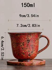 1pc/2pcs Ceramic 150ml Latte Coffee Cup With Saucer, Cute Couple Drinking Water Mug, Personalized Milk Malt Breakfast Cup, Creative Latte Art Office Cup With Plate - Multicolor - View 10