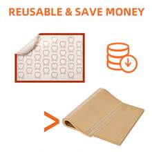 1 片心形硅胶烘焙垫，加厚可重复使用不粘烤箱垫，适用于烘焙饼干、马卡龙、烤盘和面包 - 彩色 - 查看 6