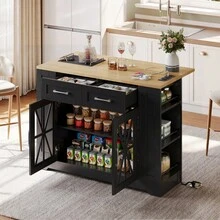 Mobile Storage Islands - Black+Natural + MDF + Kitchen - View 7