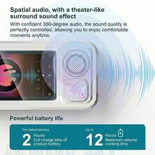 Waterproof Box Speaker, Bathroom Waterproof 360 ° Rotating Touch Screen, Bluetooth Speaker, Watch Movies, Listen To Music, Phone Holder Bluetooth Speaker Audio Shower TV Holder, Swimming Pool, Kitchen, Bathroom, Sink - 白色 - 查看 5