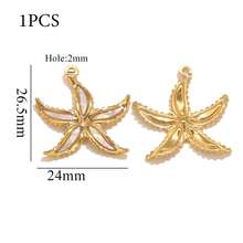 1pc 304 Stainless Steel 18K Gold-Plated Manta Ray, Turtle, Starfish Ocean Element Pendant DIY Charm Jewelry Necklace Bracelet Making Accessories - Hanging Ornament - View 16