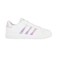 Adidas Grand Court Women's Tennis Shoes, Sporty, Casual, Urban, Comfortable, Faux Leather GY2326 - Platinum Pink Detail - 白色和銀粉色 - 查看 2