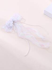 1pc Women's Fashion Elegant Mesh Flower Bow Pearl Hair Clip, Suitable For Daily, Festivals, Weddings, Parties, Hair Claws, Hair Slide, Hair Barrettes - Multicolor - View 2