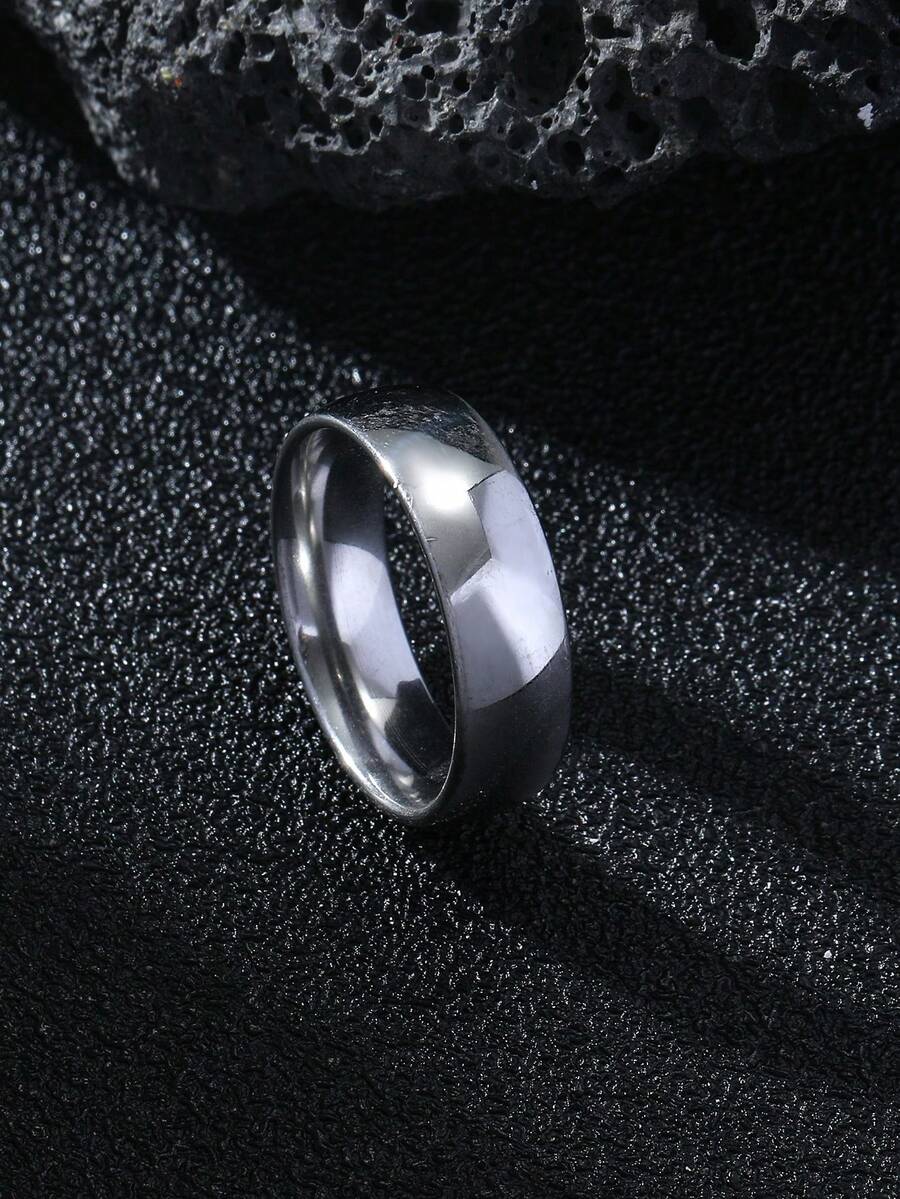 1枚简约光滑戒指，适合日常佩戴 - 彩色 - 查看 1