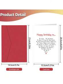 1 Set - Funny & Unique Birthday Card Gift For Husband, Boyfriend, Distinctive Birthday Greeting Card - Alphabet Heart Greeting Card - View 2