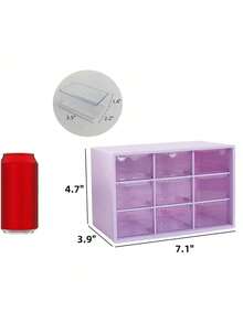 Transparent Plastic Desktop Drawer Storage Box, Large Capacity Multi-Function Storage Rack, Suitable For Desk Or Wall-Mounted, Portable Jewelry Stand, Office Supplies, Cosmetics, Bathroom Accessories, Travel Essentials - Multicolor - View 11