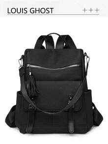 Retro Backpack | Interpret The Aesthetics Of Commuting In All Scenarios The Whole Series Of Tassel Zippers Leather Buckle System, A Of Equipment To Unlock The Absolute Visual Sovereignty Of Daily, Commuting - Multicolor - View 12