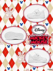 Disney 1 Pair Kids' Sneakers, Suitable For Daily Wear, Festivals, Sports, Outdoor Activities, Comfortable, Non-Slip, Durable, Breathable (Boys' Sneakers, Boys' Skate Shoes, Kids' Sneakers, Girls' Sneakers, Girls' Skate Shoes) - White - View 4