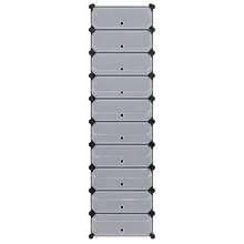 vidaXL Schuh-Organizer Zusammenklappbar mit 10 Fächern Schwarz - Schwarz - Übersicht 4