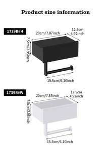 多功能浴室纸巾架，防水带抽屉卫生纸分配器，浴室收纳架 - 1739B - 查看 2