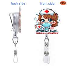 Cute Retractable Badge Reel With Medical Theme, Cartoon Doctor & Nurse Design, Suitable For ID Cards, Student IDs, Versatile Patterns, Healing Style, Practical And Convenient, Ideal For Medical Staff Daily Use Or Holiday Gifts - Multicolor - View 4