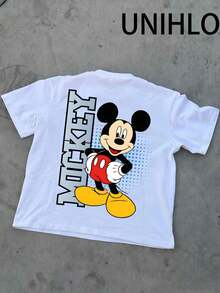 Disney UNIHLO   Print  Summer Casual Versatile Pure Cotton T-Shirt Suitable For Any Place - 白色 - 查看 4
