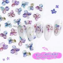 ネイルシール 花 アジサイ ネイルステッカー 紫陽花 箔押し 花びら 花柄 梅雨 夏 春 DIY 2枚セット - 写真の通り - チェックする 4