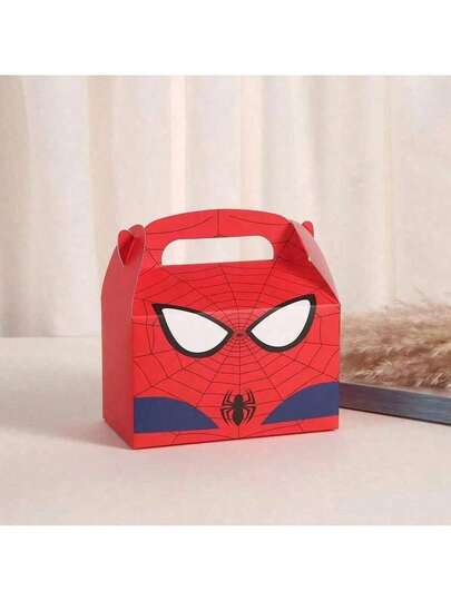 Marvel 12pcs Super Hero Spider Man, Anime Cartoon Gift Box, Cake Candy Box, Handbag Small Paper Box, Suitable For Giving Birthday Gift Box, Party Decoration Supplies, Suitable For Birthday Gifts, Graduation Season Gifts, And Holiday Party Gifts (Stochastic Style)