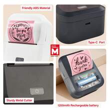 Impressora de etiquetas Marklife X2, impressora térmica portátil para impressão de etiquetas de identificação, etiquetas de produtos, etiquetas de roupas, etiquetas para latas e etiquetas de endereço. Ideal para estudantes, uso doméstico e pessoal. Compatível com sistemas Android, iOS e Windows. Acompanha 3 rolos de papel. - Impressora branca e três rolos de etiquetas de 40*30mm - Ver 6