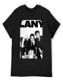 LANY T-Shirt Customs T-Shirts Oversize Funny Costumes Cotton T Shirt - 黑色 - 查看 1