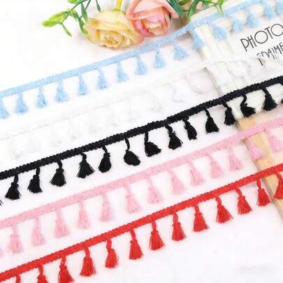 Dây ruy băng trang trí tua rua rộng 4cm, dùng cho các sản phẩm thủ công DIY, rèm cửa, may quần áo.