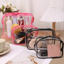 大容量透明便携旅行洗漱化妆包 PVC防水耐磨简约多功能化妆包 - 多色 - 查看 6