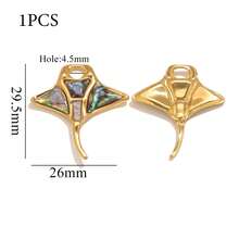 1pc 304 Stainless Steel 18K Gold-Plated Manta Ray, Turtle, Starfish Ocean Element Pendant DIY Charm Jewelry Necklace Bracelet Making Accessories - Hanging Ornament - View 13