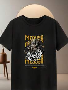 Neutral Black T-Shirt, 220g, 100% Cotton, "Family Is Forever" Pattern, Casual & Personality Show - Negro - Ver 6