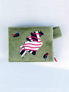 Billetera plegable de piel sintética 3D de alta calidad, portacartas de moda personalizado - Verde Oliva - Ver 7