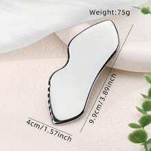 Stainless Steel Massage Board, Facial Beauty Eye Scraping Gua Sha Board, Unblocking Full Body Relaxing Multi-Function Gua Sha Tool - Silver - View 7