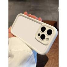 1pc Burgundy Personalized Pattern Full Coverage TPU Shockproof Phone Case Compatible With IPhone 16, 15, 14, 13, 12, 11 Pro Max, Series Waterproof Anti-Fall Scratch Resistant - 白色 - 查看 4