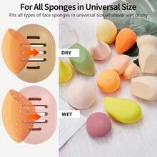 1pc Makeup Sponge Holder, Double-Sided Breathable Silicone Protective Case, Washable & Reusable Makeup Sponge Storage Box - Multicolor - View 8