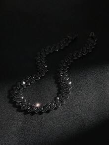 Collar con colgante de serpiente negra, joyería de moda callejera hip hop, regalo de cumpleaños, accesorio de fiesta - Negro - Ver 3