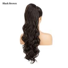 28英寸抽绳马尾假发 - 耐热长款蓬松波浪卷发女士合成假发，适合日常佩戴和节日派对 - 彩色 - 查看 13