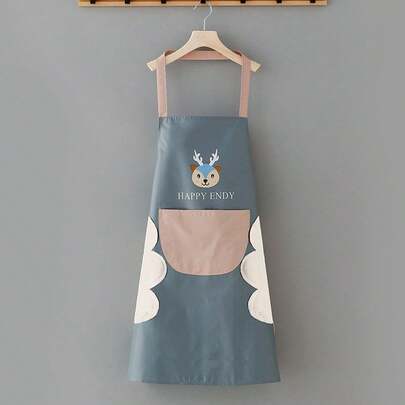 Delantal de Cocina Lavable Estilo Chino para Mujer, Diseño Moderno Tipo Coreano para Trabajo en Pareja