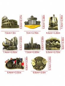 1 chiếc nam châm tủ lạnh 3D trang trí thủ công mỹ nghệ du lịch sáng tạo, nhãn dán tủ lạnh trang trí nhà cửa, nam châm trang trí kiến trúc, phong cảnh và văn hóa. - nhãn dán từ tính - Xem 11