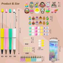 Beaded Ballpoint Pen MaFKing Kit With Silicone Focal Beads Spacer Beads Assorted Spacer Packaging Bags Office Schoolsss Present (Happy Easter) - 復活節快樂 - 查看 3