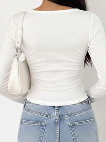 Áo nỉ thể thao dài tay nữ in theo yêu cầu, thêm chữ (khẩu hiệu/câu nói/thái độ/châm ngôn sống). Món quà lý tưởng dành cho phái nữ, gia đình, bạn bè, các dịp lễ, kỷ niệm. - trắng - Xem 5