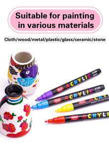 36/60/84/72/120/168 Pcs Set, GUANGNA 2100 Series Markers, DIY Painting Pens Suitable For Ceramic, Metal, DIY Shoes & Clothes, DIY Glass, Professional Art Use, Student Drawing 0.7mm Markers - Multicolor - View 5