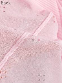 GIGOGOU Women's Lightweight Knit Casual Breathable Long Sleeve Cardigan, Minimalist Design, Spring/Summer - Pink - View 9