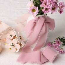 Romantic Pink Chiffon Ribbon, 3-Roll Set For Valentine's Day Decor - 彩色 - 查看 2