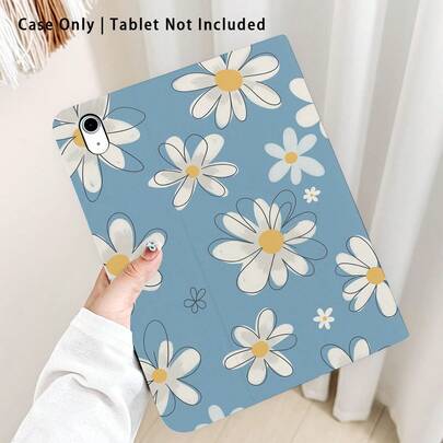 1 pieza Protector de escritorio con tapa abatible y ranura para bolígrafo, con patrón floral azul, compatible con Huawei Matepad SE 11in/Matepad Pro 11in/Matepad 11.5in 2026, Honor Pad 8/9/10, Honor GT 11.5in/X7/X8A/X9/X8Pro/X9Pro/X10 PRO/V9/V8 Pro, S11/A11/A11+, Apple, y talla grande, con función de suspensión/activación automática, adecuado para volver a la escuela, Día de San Valentín